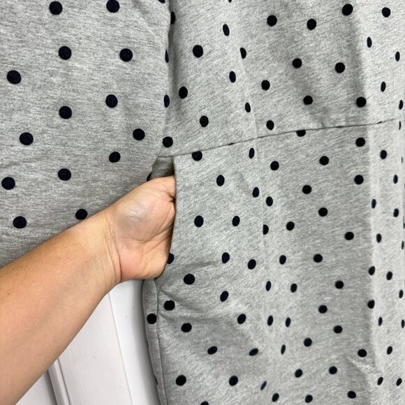 Boden Livia Gray Polkadot Sweatshirt Dress 3/4 sleeves Women's size 12 R - Picture 6 of 7